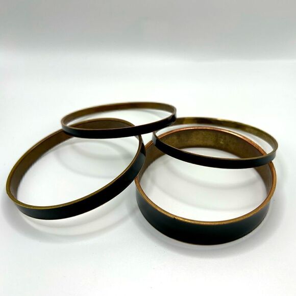 *3/$20* Set of 4 lightweight black enamel bangles - Picture 2 of 3
